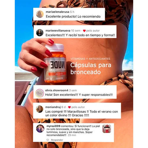 NUDE: Cápsulas para Mejorar tu Bronceado y Proteger tu Piel